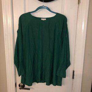 J.Jill womens green 3/4th sleeve blouse size XL
